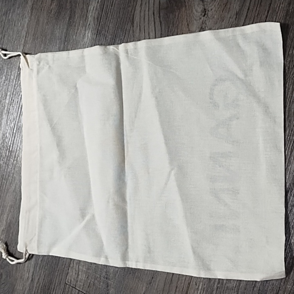 Ganni Cream Cotton Drawstring Logo Bag - Picture 6 of 6